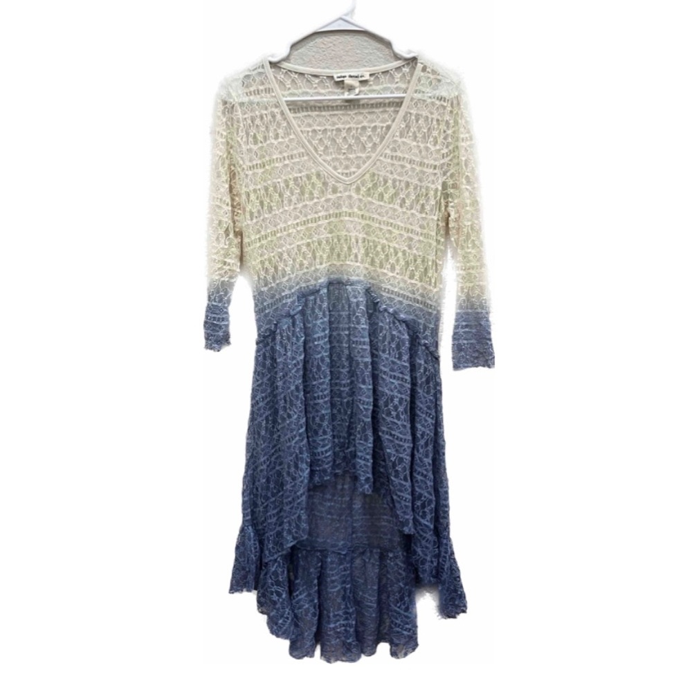 Sheer Lace Dip-Dye Dress